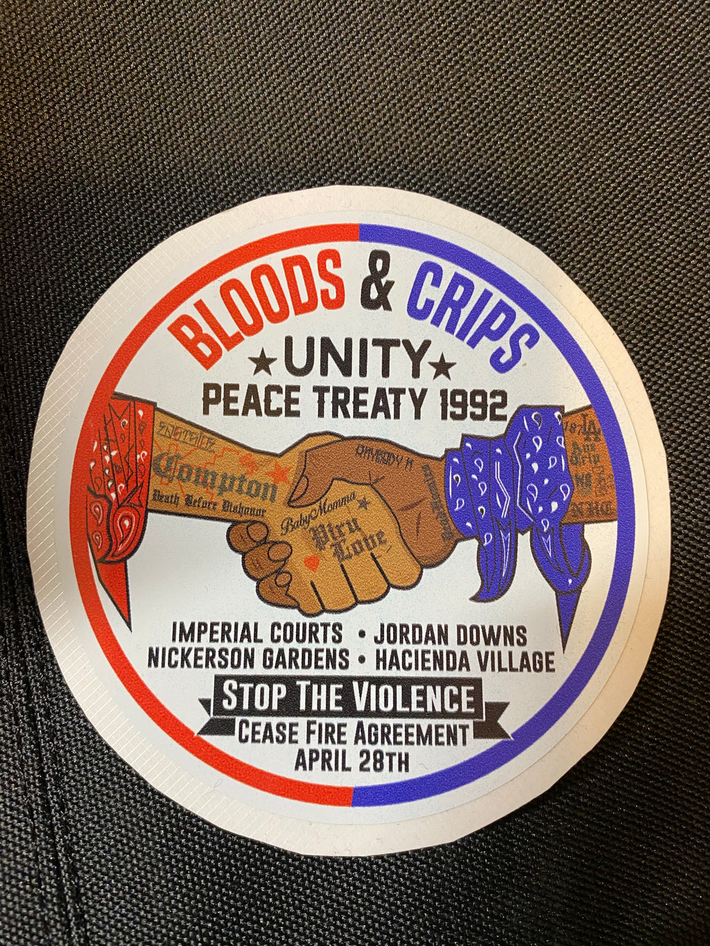 ‘Peace Treaty’ Bloods & Crips Sticker