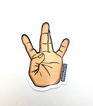 “4 Fingers Up & 2 Twisted in the Middle” Sticker