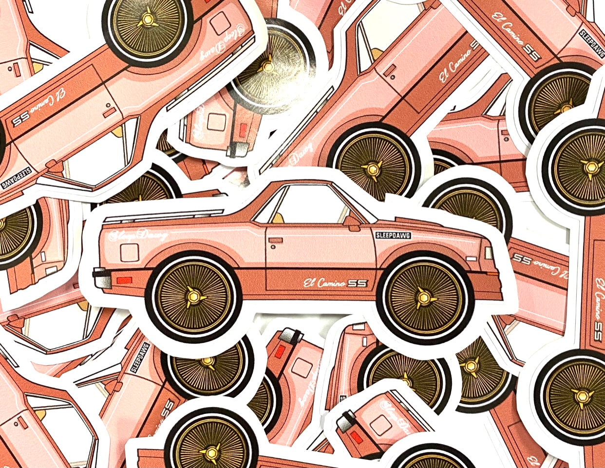 El Camino Sticker on Gold Deez