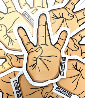 “4 Fingers Up & 2 Twisted in the Middle” Sticker